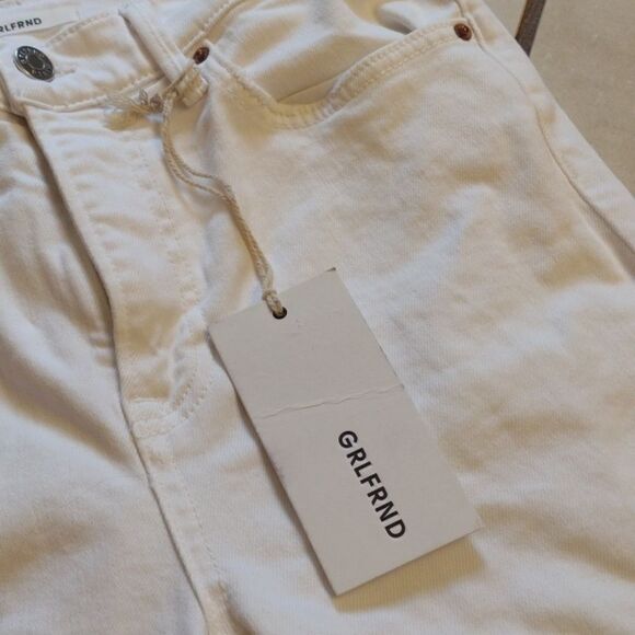 GRLFRND Denim the Reed white distressed cropped Jean Revolve brand new size 25 - Picture 3 of 14